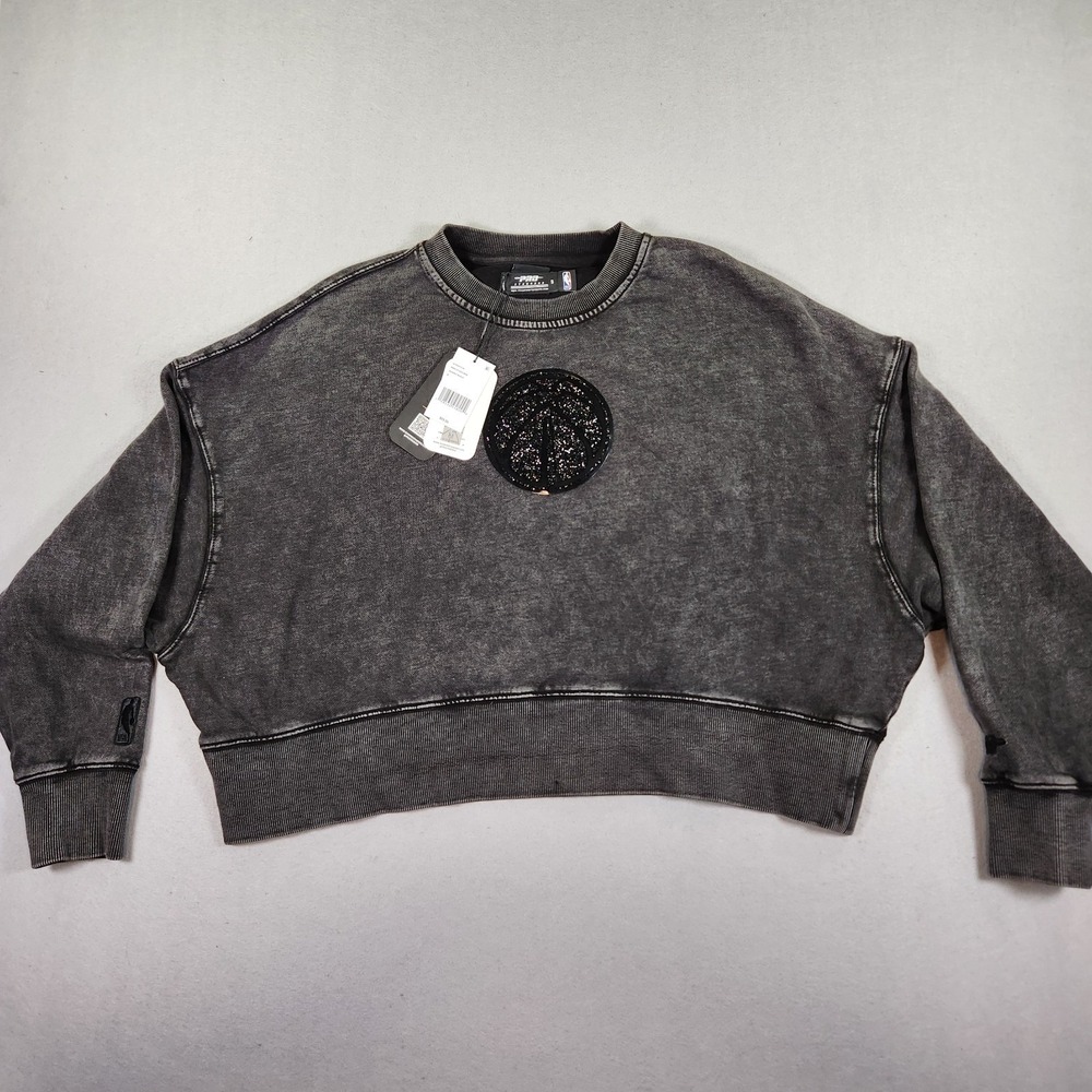 Pro Standard Woman's Washington Wizards Black Crystalline Crew Cropped Small NWT